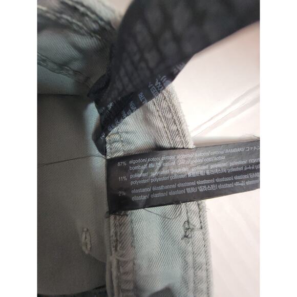 Zara The Marine Straight Jeans Womens Size 4 Green High Waist Wide Leg Raw Hem - Picture 8 of 9